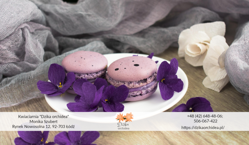 Flower box z cukierkami fioletowy Flower box na 18 urodziny