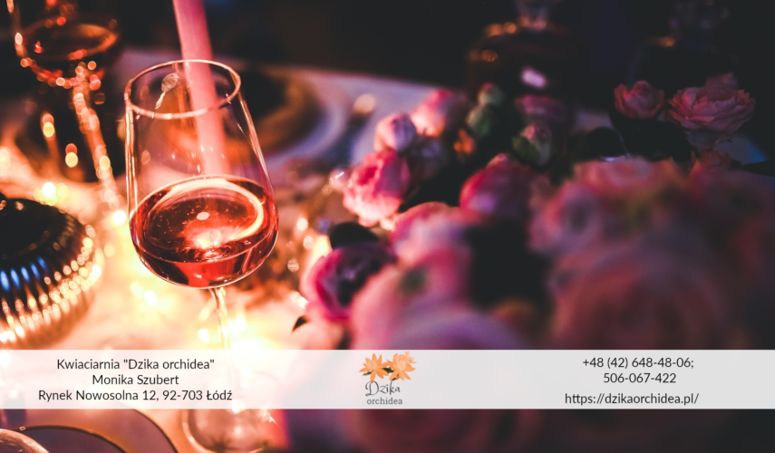 Flower box z winem kolacja Flower box z winem i czekoladkami