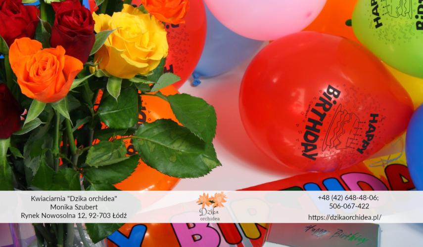 flower box z balonami urodzinowe Flower box z żywych kwiatów Flower box na 18 urodziny